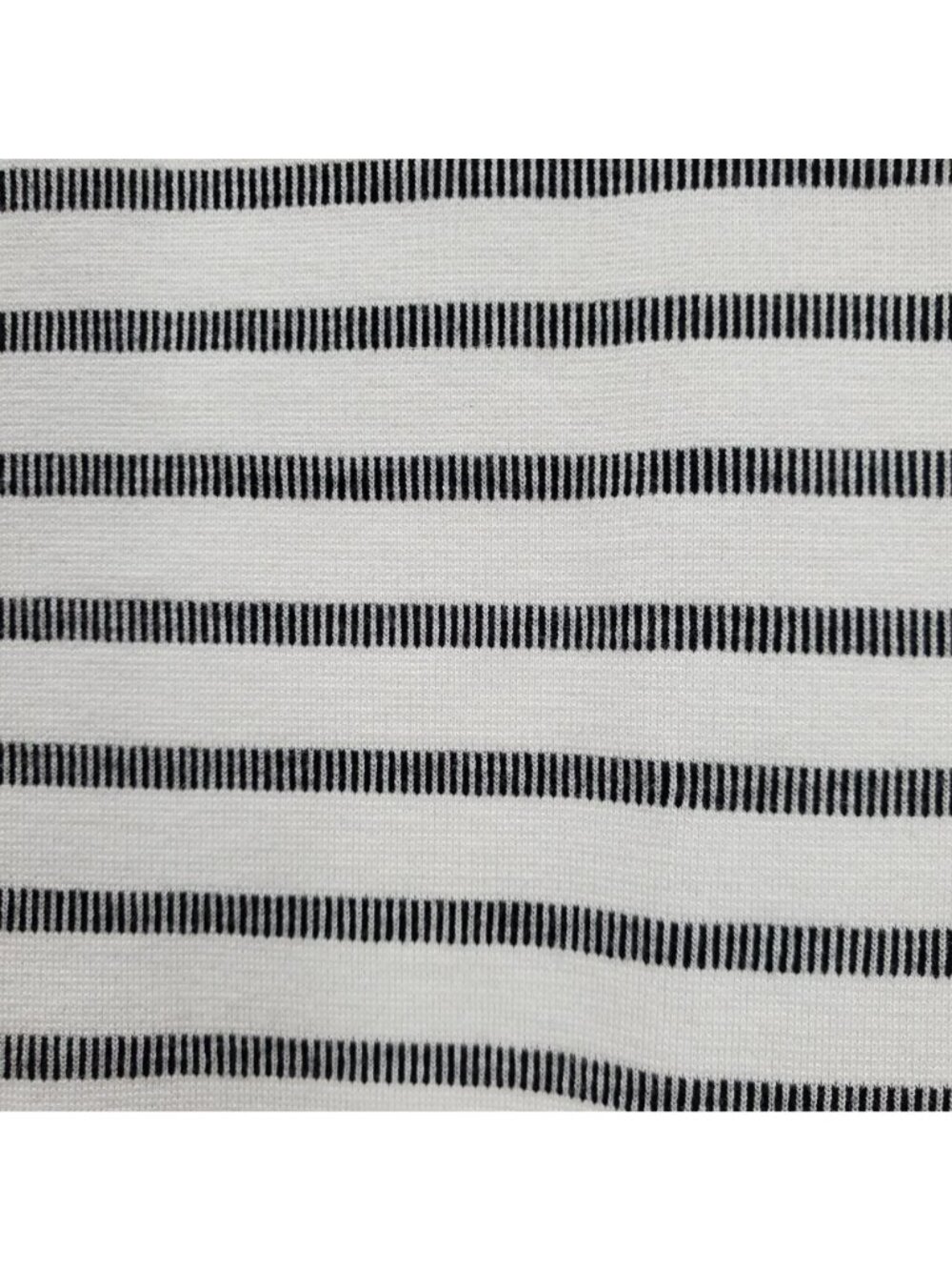 Tahari Women's White/Black Stripe Short Sleeve Boat Neck Blouse Size Large - Picture 4 of 9